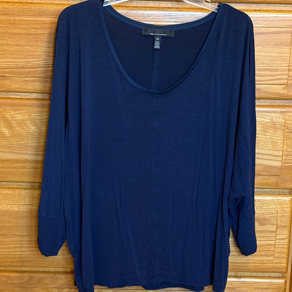 White House Black Market Sapphire Blue Dolman Sleeve Tunic Top Size XL